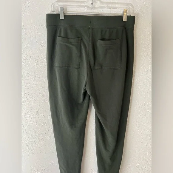 Loft Olive Knit Joggers Small Pockets Drawstring Casual Athleisure Soft Cozy - Picture 4 of 10